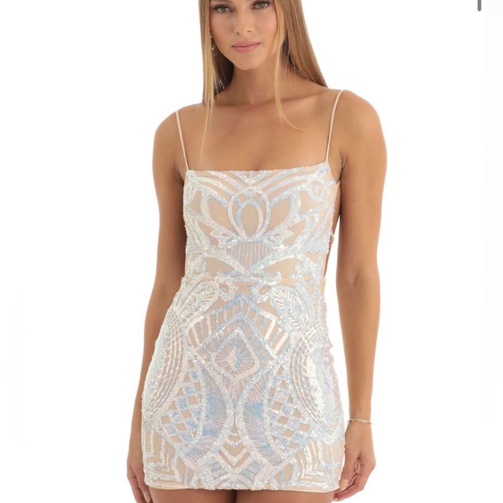 Iridescent body con dress